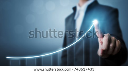 Business development to success and growing growth concept, Businessman pointing arrow graph corporate future growth plan ストックフォト © 