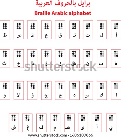 braille Arabic alphabet eps 