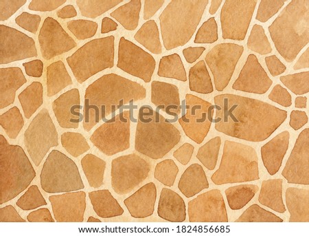 Watercolor abstract background of giraffe skin imitation. Wildlife giraffe texture. Animals textures pattern. For print, web, banner, postcard, textile.