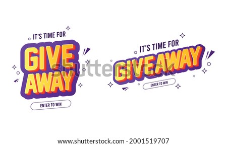 Giveaway text banner collections vector illustration