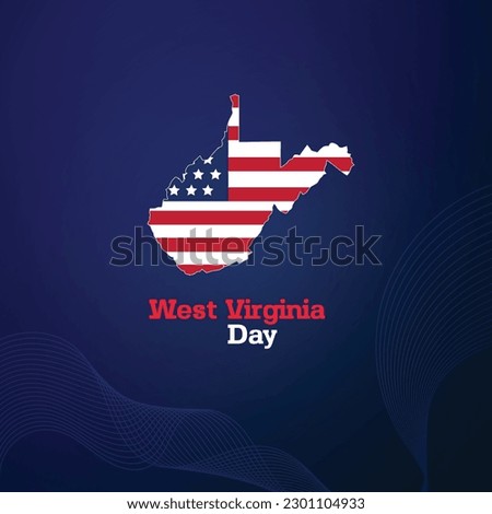 Happy West Virginia Day USA map banner. west Virginia day concept.