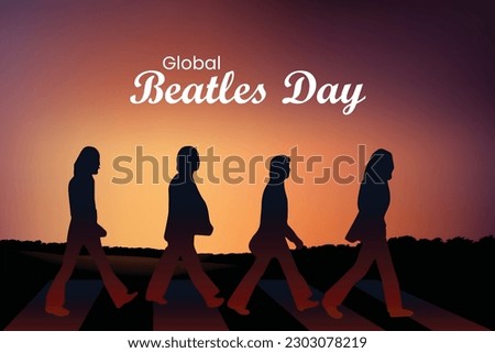 Global Beatles Day vector illustration. Beatles Day concept