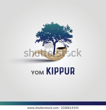 Yom Kippur. Yom Kippur in Hebrew. Greeting card set for Jewish holiday Yom Kippur and Jewish New Year