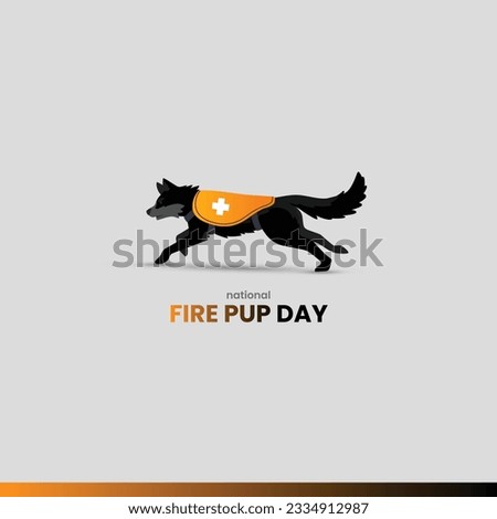 National Fire Pup Day. Fire pup day. Fire rescue dog vector illustration.