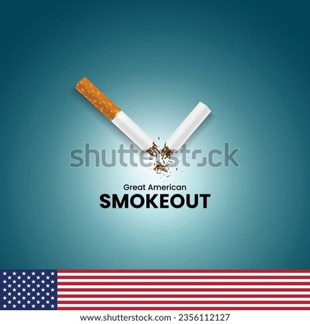 The Great American Smokeout is an annual intervention event on the third Thursday of November by the American Cancer Society. Smoke out day creative.