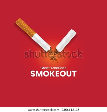 The Great American Smokeout is an annual intervention event on the third Thursday of November by the American Cancer Society. Smoke out day creative.
