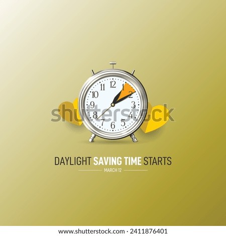 Daylight Saving Time Starts. Day light saving time concept. table watch vector illustration. 