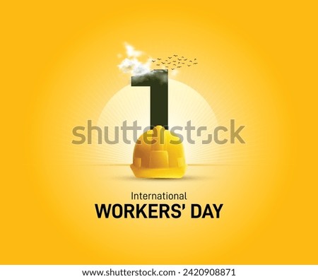 International Labour day. Labor day creative. may day creative concept. world labour day concept vector illustration. safety helmet vector. 1st may creative. 