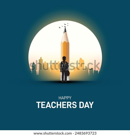 World Teachers Day creative concept banner, poster, social media post, template, background, t-shirt, post card design. Happy Teachers Day creative idea. 