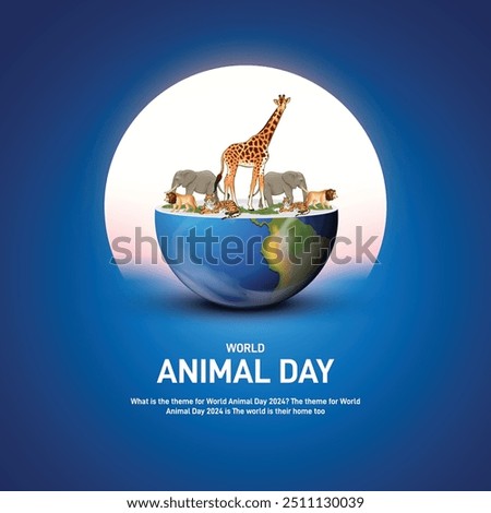 world animal day. world animal day creative poster, banner, social media post, postcard, background, template, design etc.