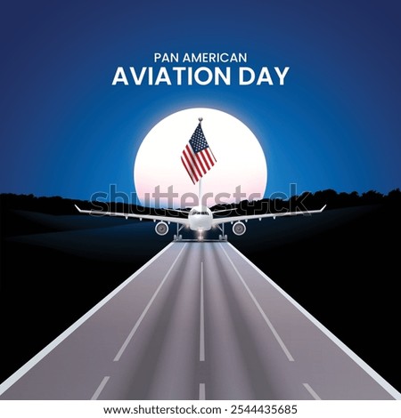 pan american aviation day creative banner, poster, postcard, background, template, backdrop, social media post design etc.