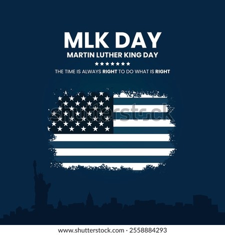 Happy Martin Luther King Jr. Day creative banner, poster, social media post, postcard, background, greetings card, template, backdrop, web banner design etc.