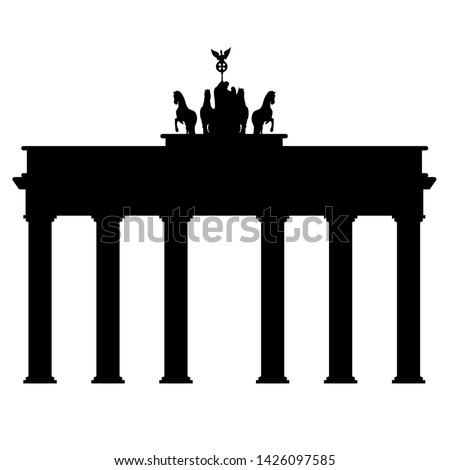 Symbol of Brandenburg gate in Berlin on a white background  