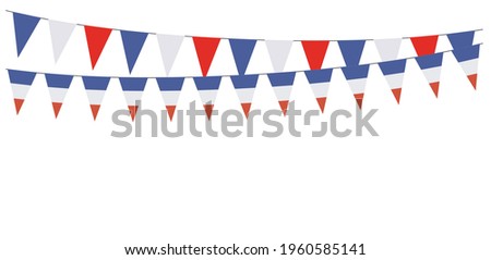 Garlands with the colors of France on a white background  Imagine de stoc © 