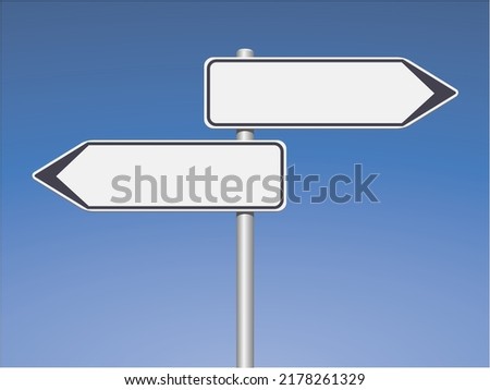Directional signs isolated on blue background