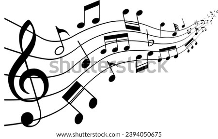 Vector with symbols and musical notes