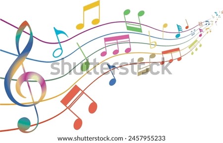 Vector with symbols and musical notes