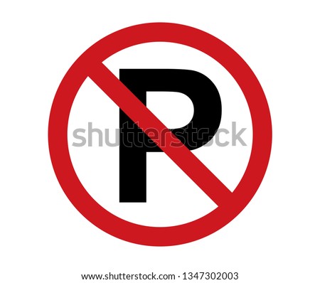 no parking sign icon red and black on white background