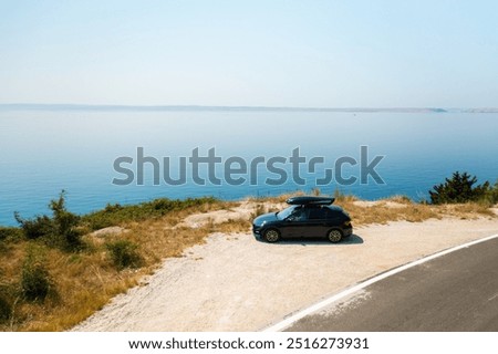 Similar – Image, Stock Photo Scenery of hill near sea on cloudy day