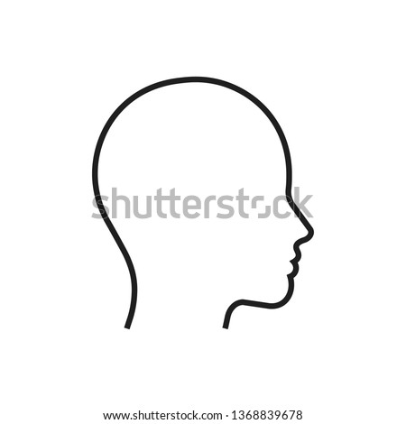 Head line silhouette. Profile contour. Vector illustration. Foto stock © 