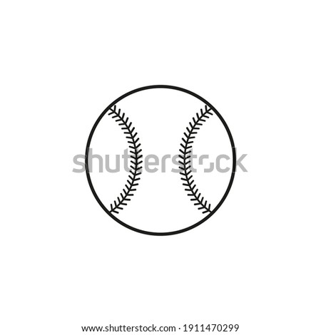 Baseball ball icon. Line style. Vector.