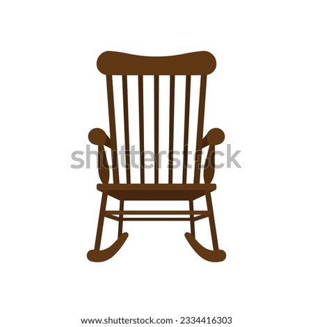 Wooden rocking chair icon. Vector illustration.