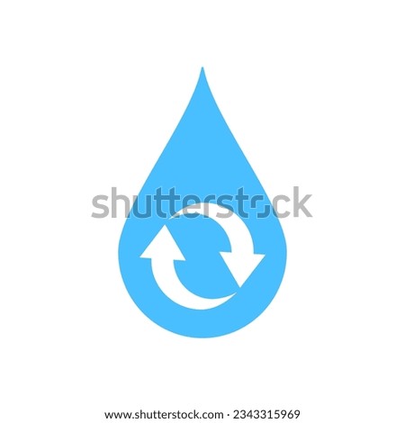 Recycling water icon design in flat style.