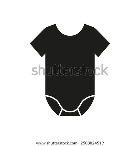 Baby bodysuit. Baby body onesie with short sleeves. Vector. Flat design.