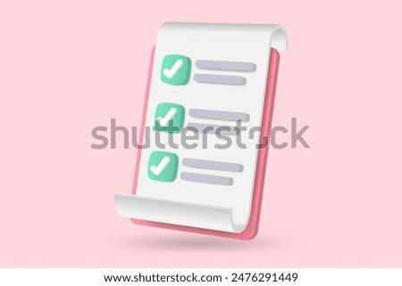 3d white clipboard task management todo check list with pencil, fast work on project plan, efficient work on project plan, fast progress, level up concept, assignment and exam checklist icon.