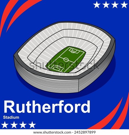 Indonesia, April 23 2024 : Design Vector of the Rutherford Metlife Stadium. Stadium for Copa America 2024 USA Stadium