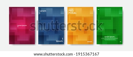 Colorful cover design with rectangle. Minimalist colorful cover design. Pink, blue, orange, green cover design. Elegant cover design with many colors