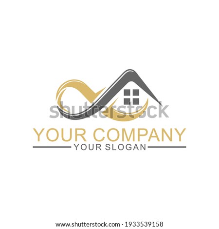 simple infinity home logo design