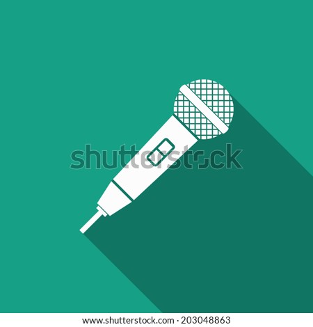 microphone icon with long shadow