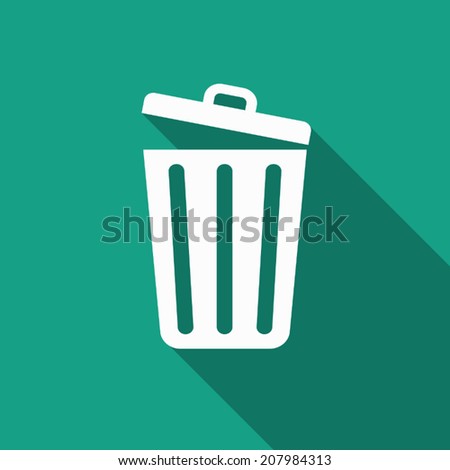 trash icon with long shadow