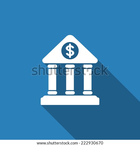 bank icon with long shadow 