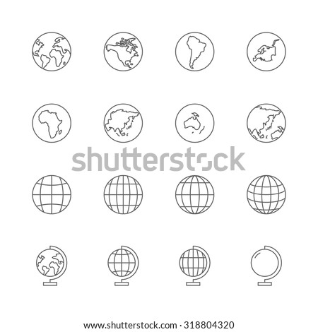 globe icons set