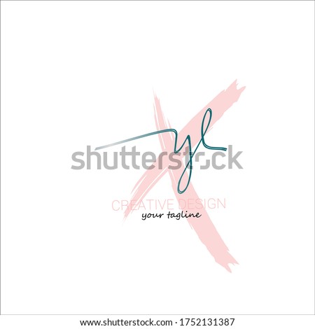 Letter yl Handwriting Logo. Initial Name Monogram Logo. Vector sign for business and company identity Zdjęcia stock © 