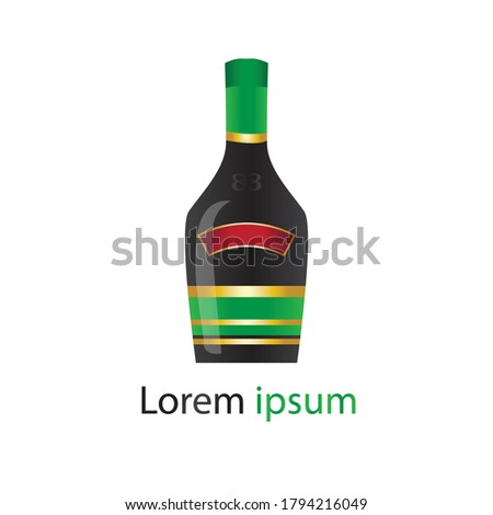 baileys glass and bottle logo on white background. vector illustration.