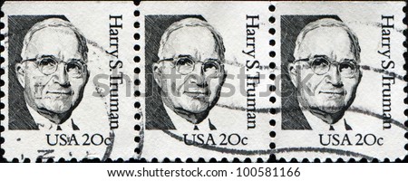 USA - CIRCA 1984: A stamp printed in USA shows Harry S. Truman, circa 1984