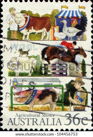 AUSTRALIA - CIRCA 1987: A stamp printed by Australia shows Agricultural shows, circa 1987