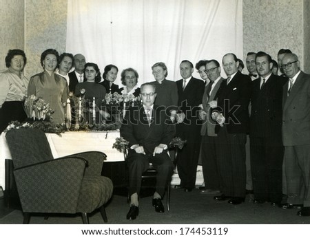 GERMANY -  CIRCA 1960s: An antique photo shows official party
