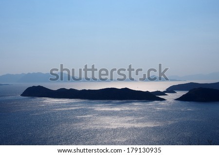 Aegean islands backlit
