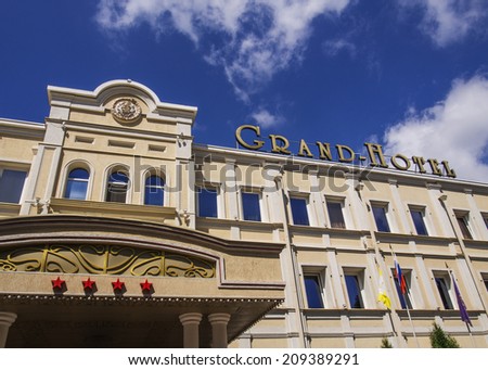 KISLOVODSK, STAVROPOL KRAI, RUSSIA - July 30, 2014:  Grand Hotel.