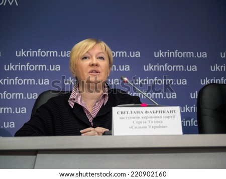 UKRAINE, KYIV - October 1, 2014: Svetlana Fabricant - deputy of head of political party \