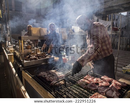 KIEV , UKRAINE - October 8, 2014: Street food Festival