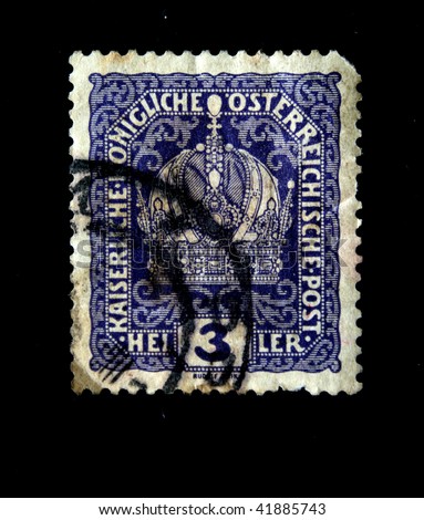 AUSTRIA - CIRCA 1900s: A stamp printed in Austria shows Austrian Imperial Crown, circa 1900s