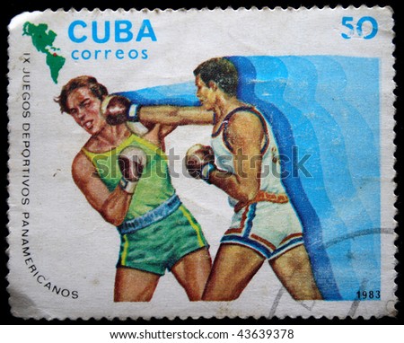CUBA - CIRCA 1983: A stamp printed in Cuba shows Boxing, circa 1983