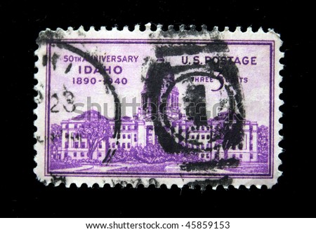 US - CIRCA 1940: A stamp printed in US shows Capitol in Idaho, series, circa 1940