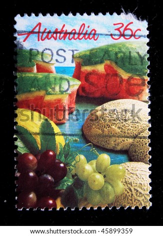 AUSTRALIA - CIRCA 2000s: A stamp printed in Australia shows fruits, circa 2000s
