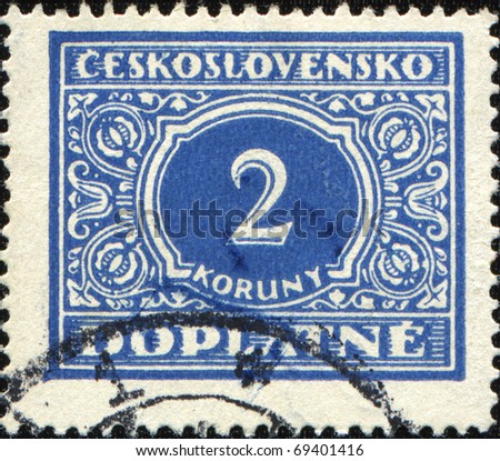 CZECHOSLOVAKIA - CIRCA first half of 20 century: A Due stamp printed in Czechoslovakia, circa first half of 20 century